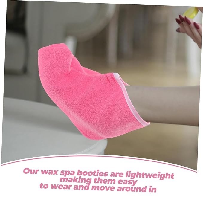 FOMIYES 1 Pair Paraffin Wax Booties Reusable Wax Warming Covers for Foot Spa Treatments Thick Moisturizing Foot Liners Bright with Trim Ideal for Hydrating and
