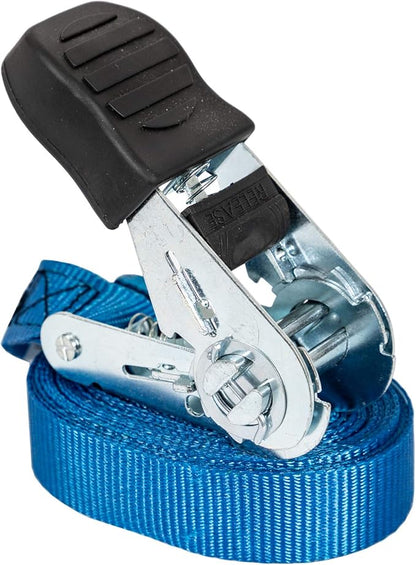 Buyers Products 5483200 12 Foot Standard Duty Ratchet Tie Down with Rubber Grip, Blue