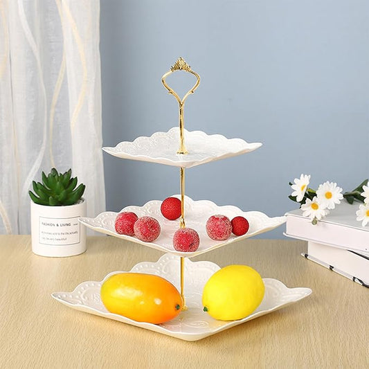 3 Tier Cupcake Stand, Plastic Dessert Stands, Cup Cake Stand Tower with Tiered Serving Tray, Dessert Tower Tray for Party Wedding Home Decor(#3)