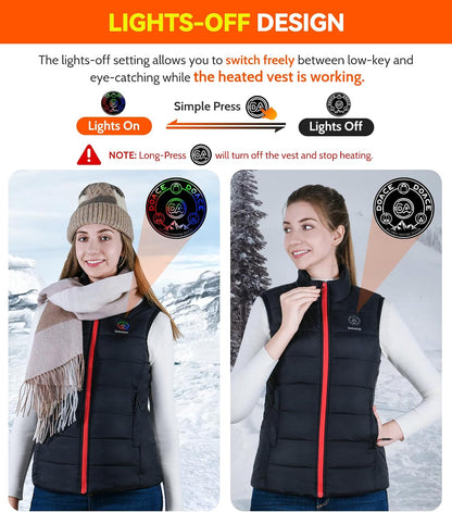 Upgraded Heated Vest for Men and Women, Smart Electric Heating Vest, Lightweight Heated Jacket (Battery Not Included)