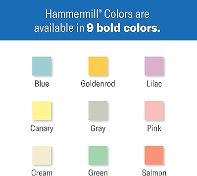 Hammermill Colored Paper, 20lb Pink Printer Paper, 8-12 x 11- 1 Ream (500 Sheets) - Made in the USA, Pastel Paper, 103382R
