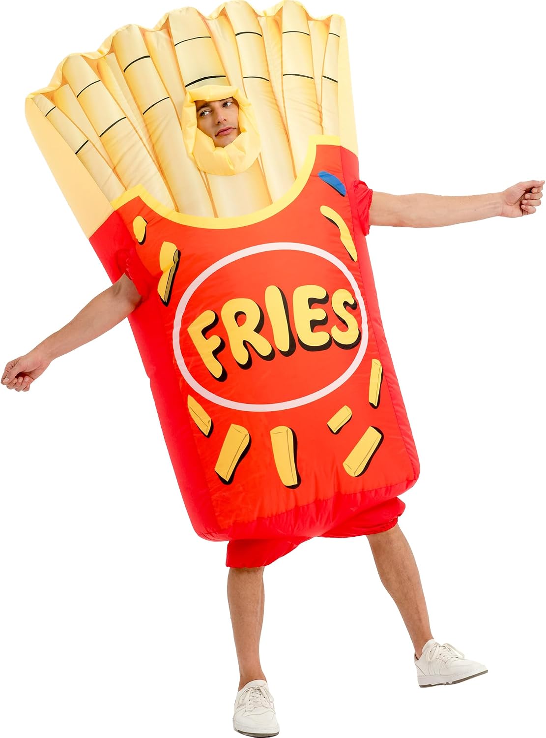 Halloween Inflatable Chips Costume Adult,Blow Up Fries Suit Men Women