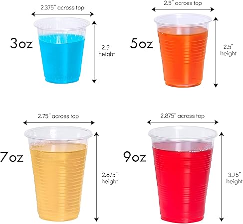 PLASTICPRO 7 oz Disposable Clear Plastic Cups 400 Count