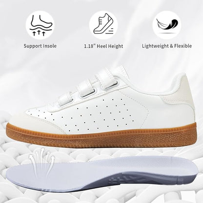 CYNLLIO Fashion Sneakers for Women 2026 Cute Casual Tennis Shoes | Leather and Suede Casual Sneakers, Non-Slip Walking Shoes with Hook and Loop Closure? Breathable Lightweight Comfortable