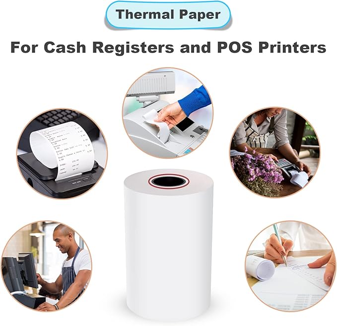 MFLABEL 10 Rolls Thermal Receipt Paper Rolls 3-18 x 230ft Thermal Paper Rolls