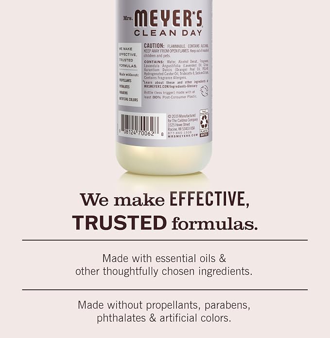 MRS. MEYER'S CLEAN DAY Room Spray, Lavender Scent, 8 Fl Oz Bottle