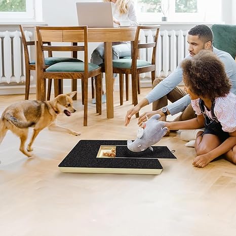 Dog Nail Scratch Board, Dog Scratch Board with Treat, Nail Scratcher Board for Dogs, Pull-Out Dog Nail File Board, Dog Nail File Board Scratch Pad, Nail Care Grooming Board for Dogs