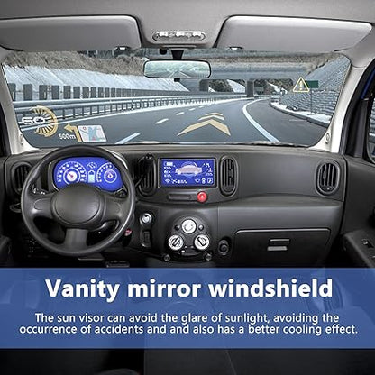 Mobestech Grey Driver Side Sun Visor with Mirror Replacement Car Interior Sun Protection Visor with Vanity Mirror