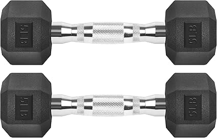 Hex Dumbbells Rubber Coated Cast Iron Hex Black Dumbbell Free Weights for Exercises