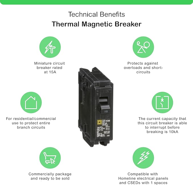 Square D - HOM115CP Homeline 15 Amp Single-Pole Circuit Breaker
