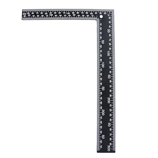 Mtsooning Metal L Square Ruler,90 Degree Right Angle Metric and Inches Ruler, 8 x 12inch Double Sided Ruler, Steel Tempered Measuring Tool for Carpenter Framing DIY Leather Handmade Sewing