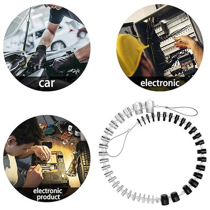 Nut and Bolt Thread Checker, Bolt Size Finder, 45 MaleFemale Thread Gauges (24 Inch  21 Metric) Thread Checker Standard and Metric, Bolt and Nut Identifier Gauge