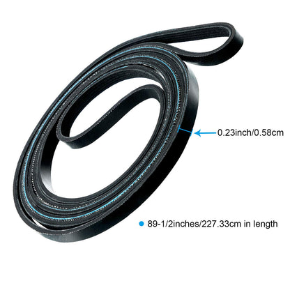 WE12M29 Dryer Drum Belt Compatible with GE/Hotpoint WE12M22, 89.5 in Compatible with 137292700, WE120122, AP4565702, PS3408299, 134163500, Flat Drive Belt, 89-1/2 in Length
