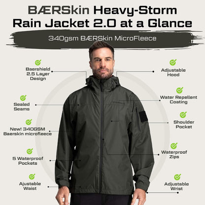 BAERSkin Heavy-Storm Waterproof Rain Jacket 2.0