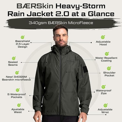 BÆRSkin Heavy-Storm Waterproof Rain Jacket 2.0