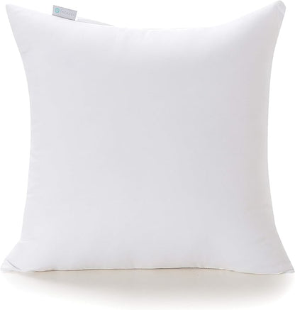 Acanva Decorative Square Throw Pillow Inserts Hypoallergenic Form Stuffer Cushion Sham Filler, 1 Count (Pack of 1), White