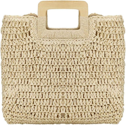 YYW Straw Tote Bag Women Hand Woven Large Casual Handbags Hobo Straw Beach Bag with Lining Pockets for Daily Use Beach Travel