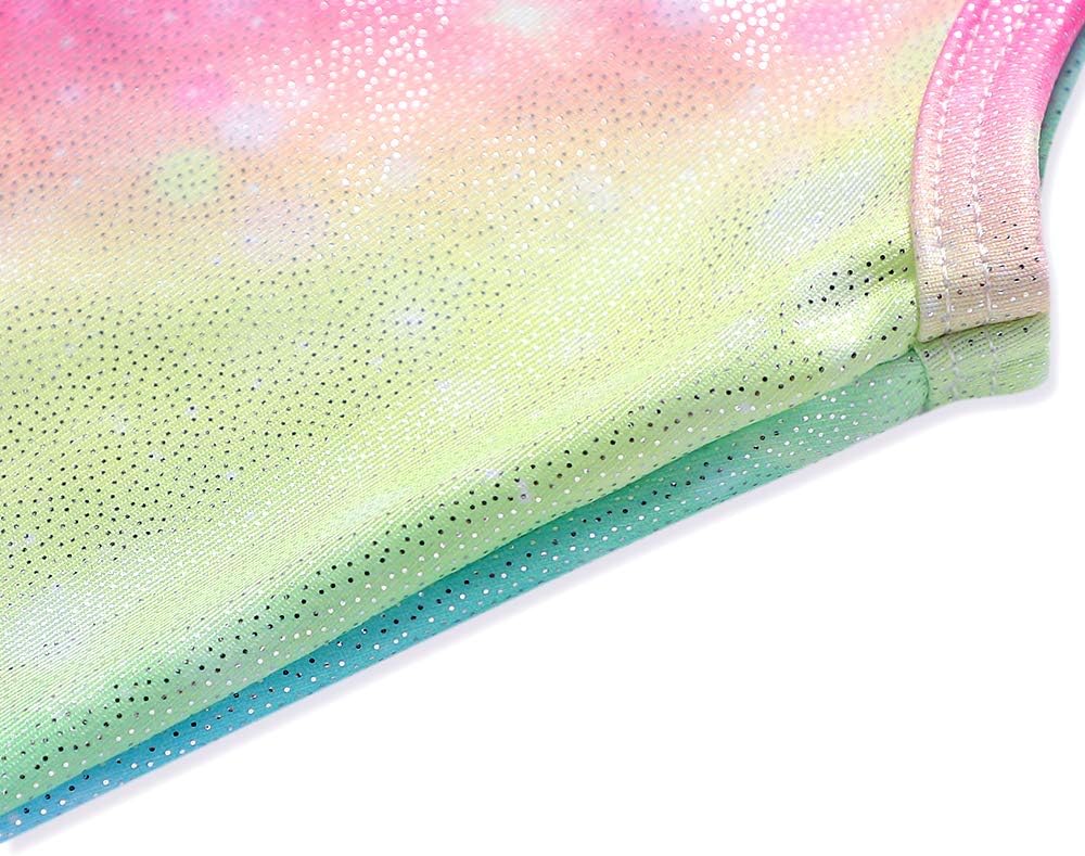 HOZIY Gymnastics Leotards for Girls with Shorts Toddlers Biketards Rainbow Unicorn Dinosaur Mermaid Leopard Flower Galaxy