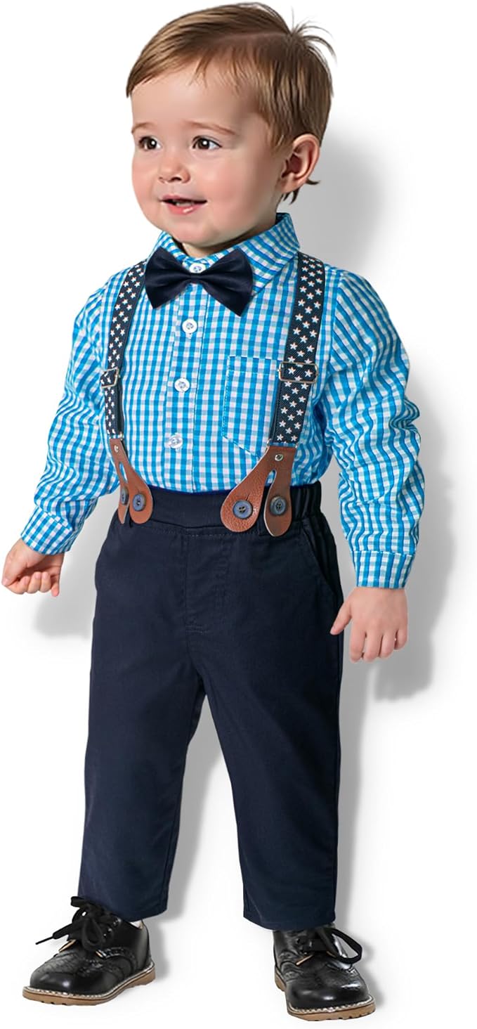 Yilaku Toddler Boy Dress Clothes Boy’s Formal Suit with Vest+Shirt+Pants Sets Kids Gentleman Outfits 2-7 Years