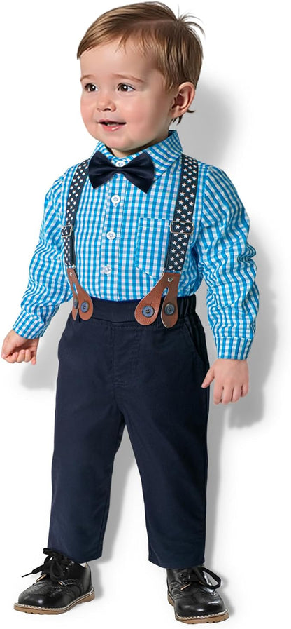 Yilaku Toddler Boy Dress Clothes Boy’s Formal Suit with Vest+Shirt+Pants Sets Kids Gentleman Outfits 2-7 Years
