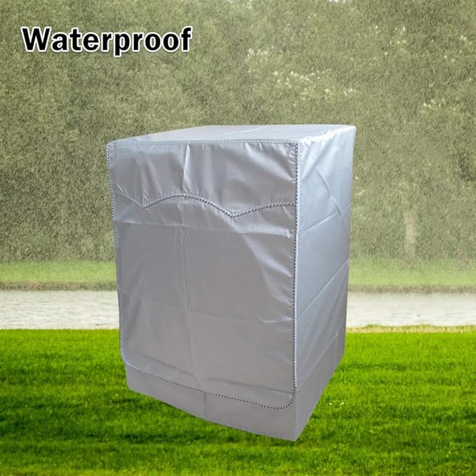 QLLY WasherDryer Cover for Front-loading Machine - Waterproof, Dustproof, Sun-Proof, W27"D33"H39"Suitable for most WashersDryers on US and Canadian market (Basic Silver)