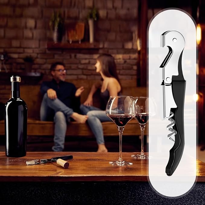 Wine Opener Professional Waiter's Corkscrew Wine Opener Set - Stainless Steel Wine Key with Foil Cutter, Multifunctional Bottle Opener for Wine  Beer