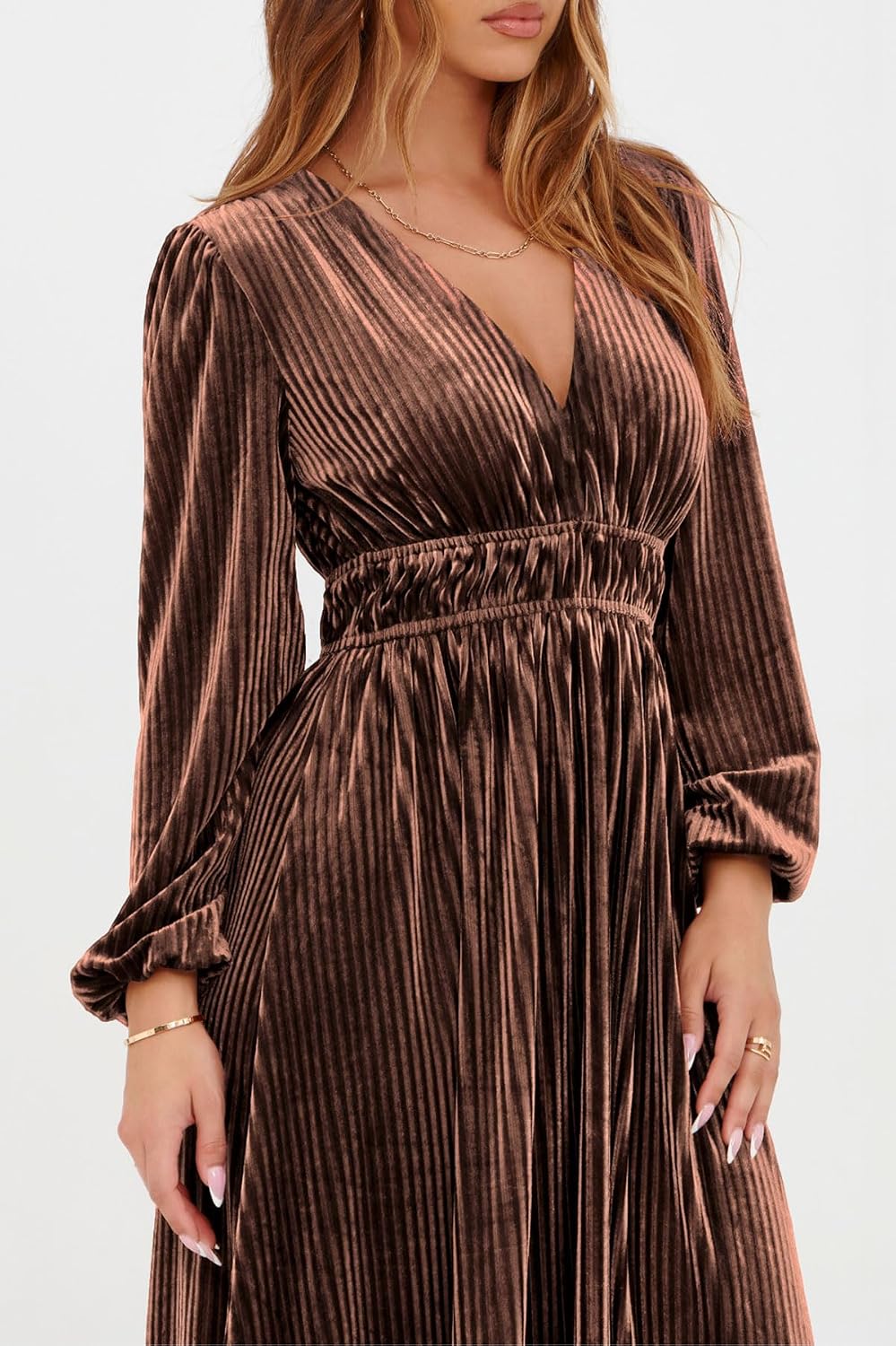Sissyaki Women's Velvet Long Sleeve Maxi Dress Formal Wedding Guest Cocktail Dress for Fall Winter.