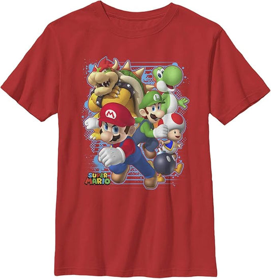 Fifth Sun Nintendo Blast Out Boy's Premium Solid Crew Tee