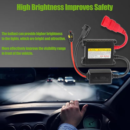 DC 12V 55W Ultrathin HID Ballast DC Xenon Lamp Ballast Automotive Headlight Stabilizer Suitable for H1 H3 H4 H7 H11 H13 9005 9006 9007 5202 880(Pack of 2pcs)
