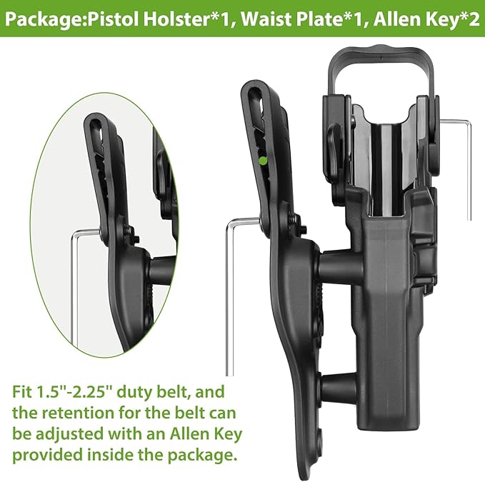 Level II/Level III Retention Duty Holster, Compatible with Glock 17/19/31/32(Gen 1-5), G22/ 23(Gen 1-4), G19X 44 45. Duty Belt Accessories Holster. Law Enforcement Duty Holster. Level Options.