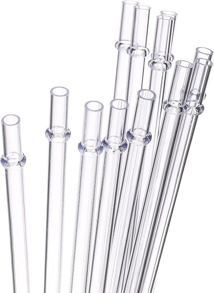 Dakoufish 11 Inch Clear Reusable Thick Plastic Drinking Straws Extra Long for 24oz & 40oz Mason Jar Tumblers,Set of 12 Pcs Straws with Cleaning Brush (11inch, Clear)