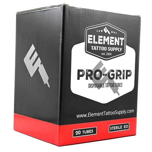 Round Tip Disposable Tattoo Tubes Tip 1.25" Grip Box of 20 Sterile Single Use for Precision Tattooing Ergonomic Grip for Comfort (07RT)