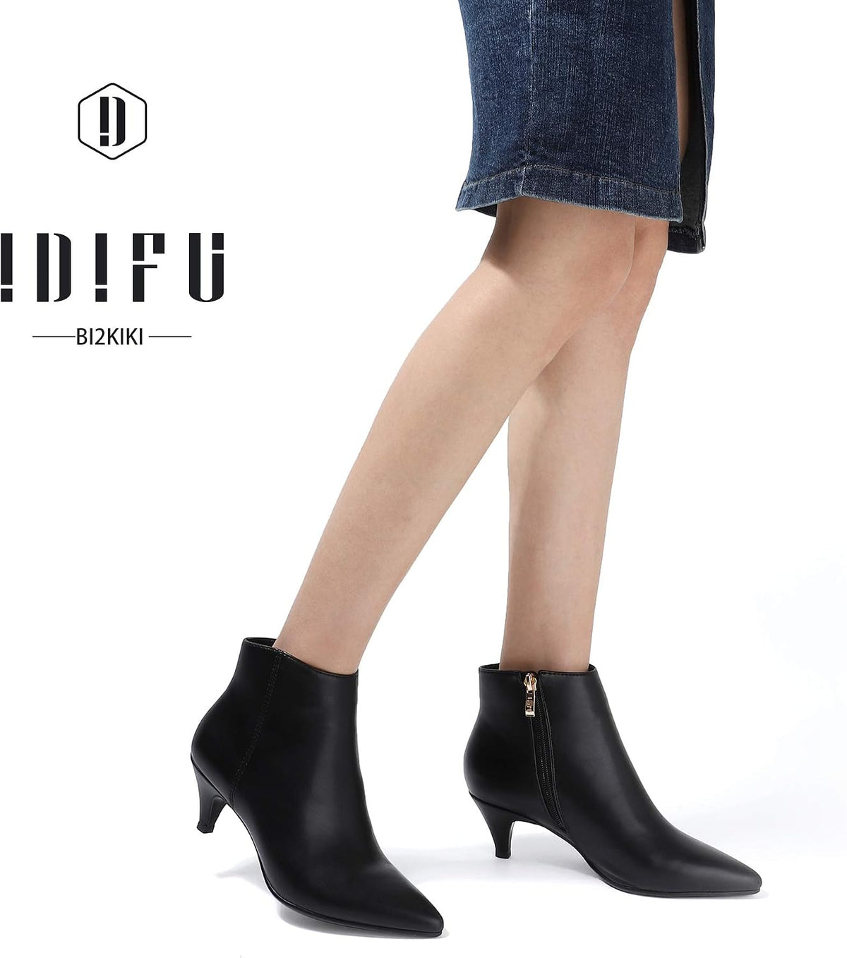 Women Booties Low Kitten Heel Ankle Boots Pointed Toe Short Boots Dress Sexy Shoes