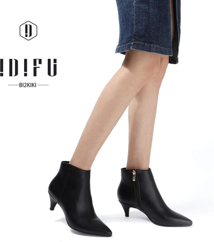 Women Booties Low Kitten Heel Ankle Boots Pointed Toe Short Boots Dress Sexy Shoes