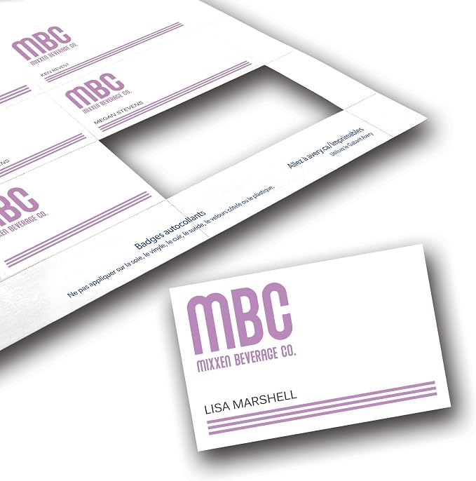 Avery® Customizable Name Badge Inserts for Name Tag Holders, 3" x 4", White, Laser/Inkjet Printable, 300 Total (5392)