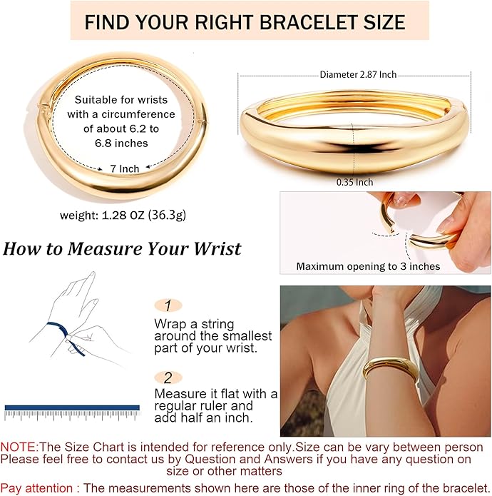 Elegance 11 designs Gold Cuff Bangle Bracelets For Women Trendy Hinged Cuff Open Wide Chunky Gold Bracelet Minimalist Bangle Jewelry Gift