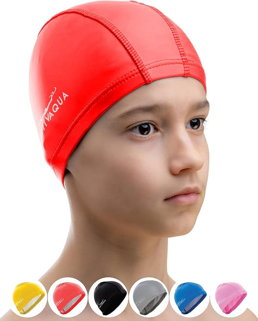 Spandex Swim Cap with Protective Layer  Comfortable Swimming Cap for Women Men Adult and Kids