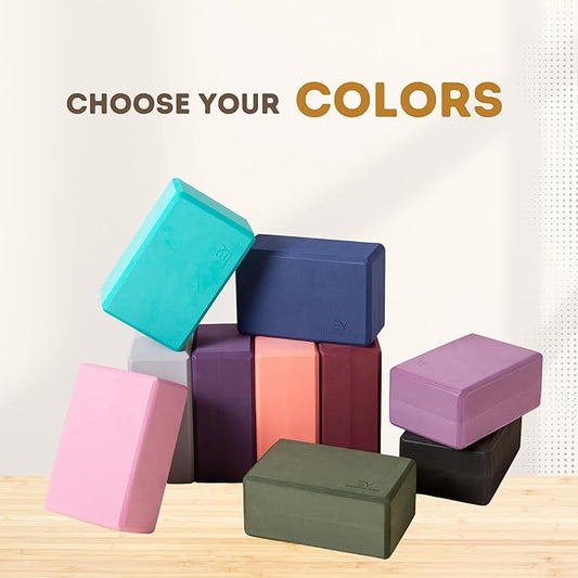 Everyday Yoga Foam Block with Soft Non-Slip Surface for Stability, Balance, and Deepen Stretches - Ideal for Yoga, Pilates, and Meditation Accessories (Sold Singular)