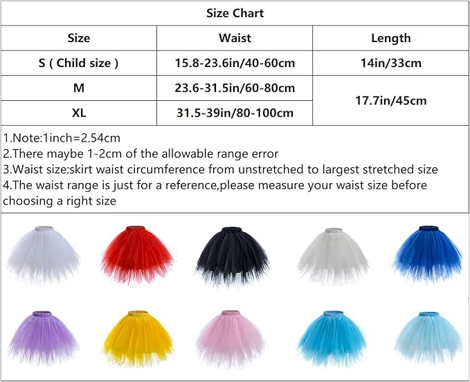 AWAYTR Adult Tutus Skirts for Women - 4 Layers Tutu Skirt for Halloween Costume