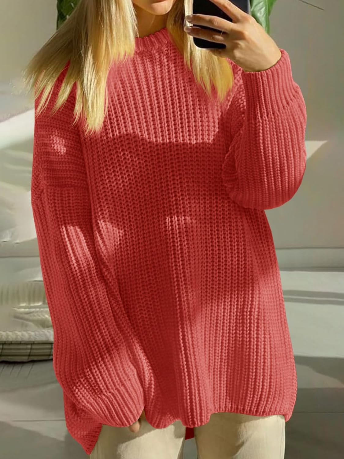 Saodimallsu Womens Oversized Sweater Long Sleeve Crewneck Ribbed Knit Pullover 2025 Fall Casual Chunky Trendy Sweaters.