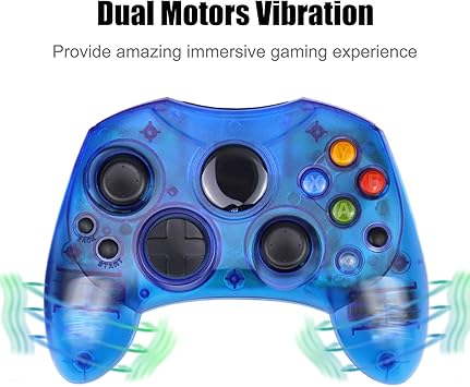 For Xbox Classic Controller S-Type Wired Gamepad for Xbox S Type Console (Sapphire Blue)