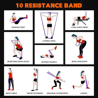 Mercure Resistance Bands for Working Out, 6 Packs Exercise Bands, Pull Up Assistance Bands for Body Stretching Training Physical Therapy Muscle Training for Men  Women