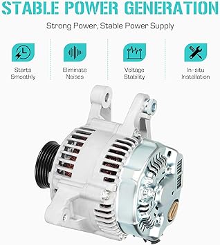 Alternator Compatible with Chevrolet Prizm 1.8L 1998-2002, for Toyota Corolla 1.8L 1998-2002, AND0177, 113627, 101211-9960, 94857218, 400-52037