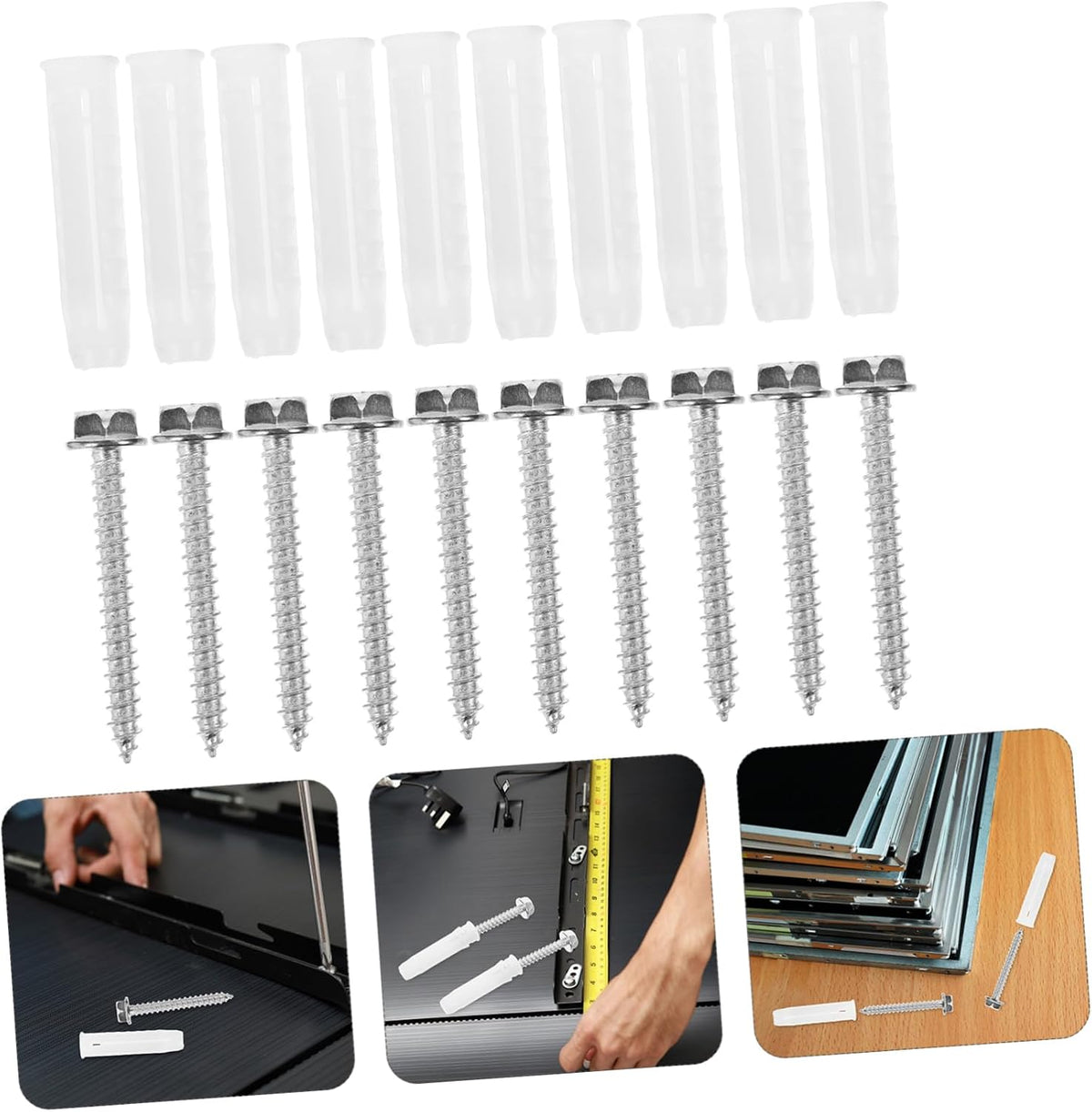4sets Multi-Function Tv Mount Accessories Kit Standoff Mounts Drywall Anchors for Concrete Walls