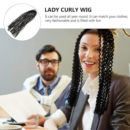 MERRYHAPY African Dreadlocks Wig Afro Curly Wig Adult Curly Wig Black for Occasions
