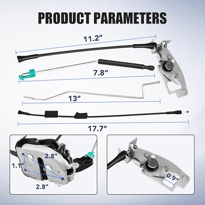 Rear Door Latch Cable - Right Passenger Side Lock Actuator Assembly for Ford E150 E250 E350 Econoline Van Back 92 93 94 95 96 97 98 99 00 01 02 03 04 05 06 07 08 09 10 11 12 13 14 15 16 17 18 19