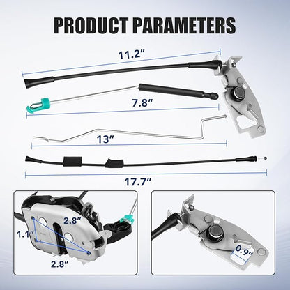 Rear Door Latch Cable - Right Passenger Side Lock Actuator Assembly for Ford E150 E250 E350 Econoline Van Back 92 93 94 95 96 97 98 99 00 01 02 03 04 05 06 07 08 09 10 11 12 13 14 15 16 17 18 19