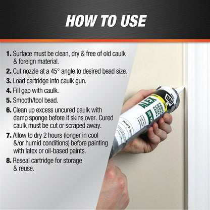DAP Alex Painter's Acrylic Latex Caulk, White, 10.1 Oz, 12 Pack