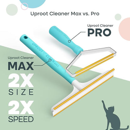 Uproot Cleaner Max Dog Hair Remover for Car & Carpet - Rake for Pet Hair Removal - 2X Faster Than Uproot Cleaner Pro - Cat Remover for Large Fabrics & Rugs