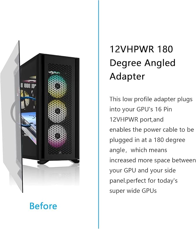 CERRXIAN 2.3FT ATX3.0 12VHPWR Power Cable,PCI-e 5.0 12VHPWR ATX3.0 600W 16 Pin Male to Male High Current Power Cable,for Graphic Card GPU 124pin Nvidia Nvidia 4000 Series and RTX 3000 FE GPU 2.3FT